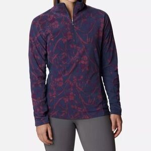 Columbia Fleece Glacial IV Floral Print 1/4 Zip Pullover Sweater M women’s